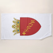 ローマの紋章(SPQR) (ローマ、イタリア) ビーチタオル (正面)