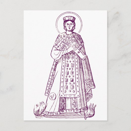 ローマの聖アグネス ギリシャのモザイク ポストカード (正面)