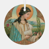 ローマの聖アグネス(BK 006) ガラスオーナメント (裏面)