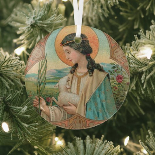 ローマの聖アグネス(BK 006) ガラスオーナメント (インサイチュ)