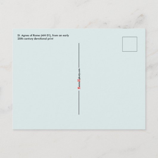 ローマの聖アグネス (MH 01) ポストカード (裏面)