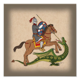 ローマの聖ジョージとドラゴン フォトプリント           