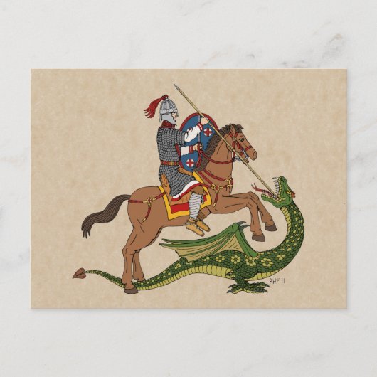 ローマの聖ジョージとドラゴン ポストカード (正面)