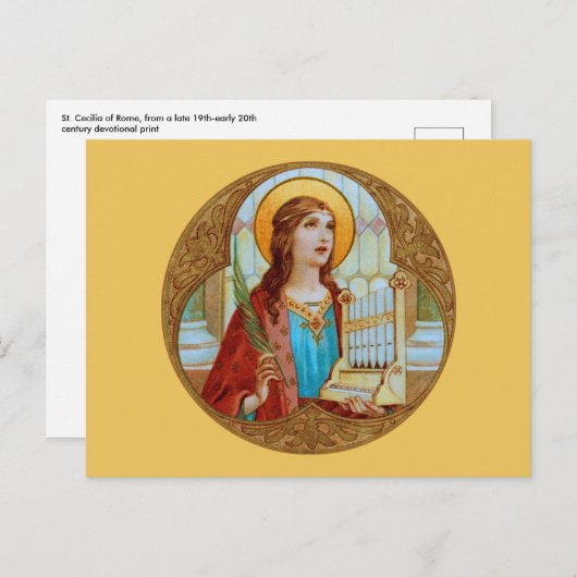ローマの聖セシリア(BK 003)横葉書 ポストカード (正面/裏面)