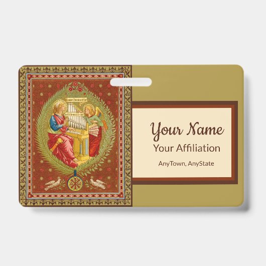 ローマの聖セシリア （SNV 36、スタイル1）バッジ バッジ (表面)