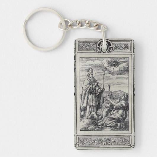 ローマの聖バレンタインの彫刻 プレミアムアート キーホルダー (正面)