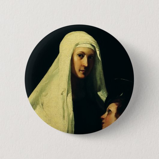 ローマの聖フランチェスカの守護天使 ファインアート 缶バッジ (正面)