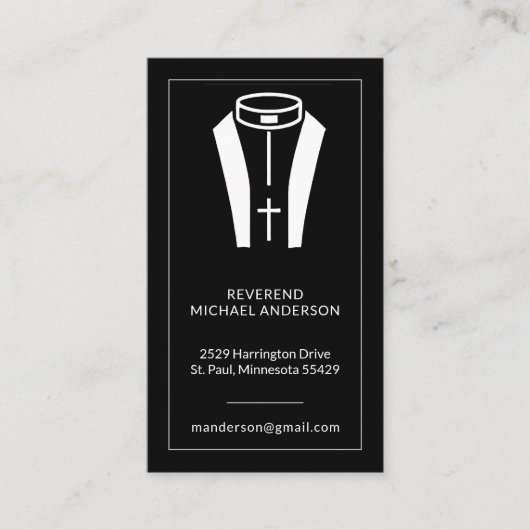 ローマの聖職者クリスチャン・聖職者 名刺 (正面)