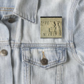 ローマの肉屋、レリーフ、浮き彫り 缶バッジ (インサイチュ)