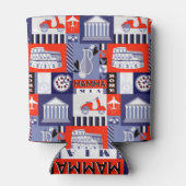 ローマの都市、旅行をテーマにしたパターン。 缶クーラー (裏面)