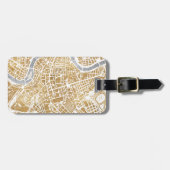 ローマの金めっきされた都市地図 ラゲッジタグ (正面横)