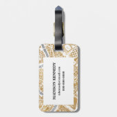 ローマの金めっきされた都市地図 ラゲッジタグ (裏面縦)