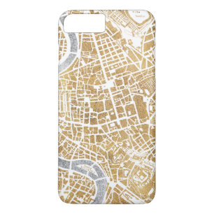 ローマの金めっきされた都市地図 iPhone 8 PLUS/7 PLUSケース