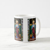 ローマのStアグネス、子ヒツジおよびシュロの葉を握ります コーヒーマグカップ (正面右)