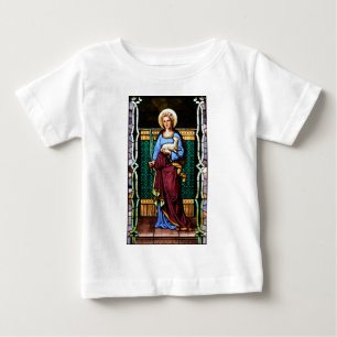 ローマのStアグネス、子ヒツジおよびシュロの葉を握ります ベビーTシャツ