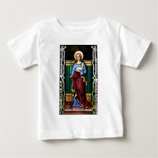 ローマのStアグネス、子ヒツジおよびシュロの葉を握ります ベビーTシャツ