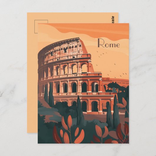 ローマへの旅行 ポストカード (正面/裏面)