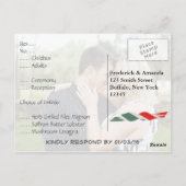 ローマをテーマにした結婚式RSVP招待状と写真 ポストカード (裏面)