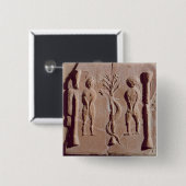 ローマアダムおよびイブを表すタイル 缶バッジ (正面&裏面)