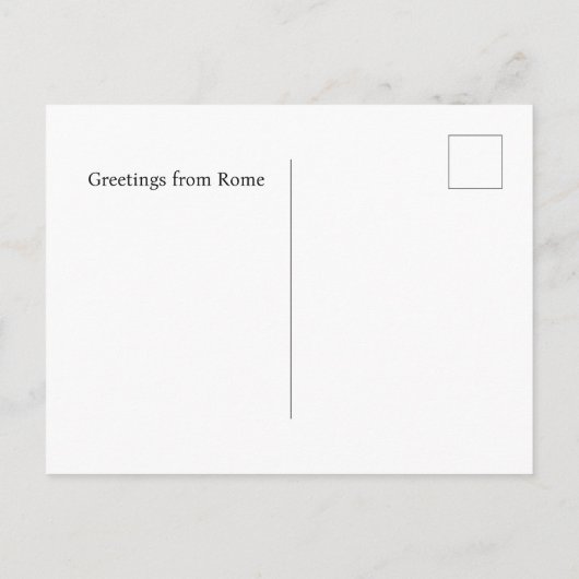 ローマイタリアからの挨拶カスタム文字 ポストカード (裏面)