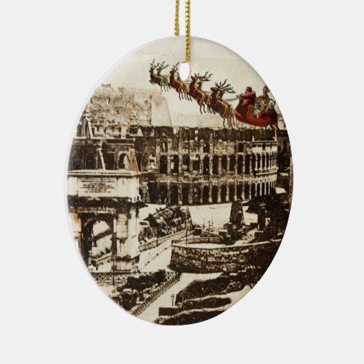 ローマイタリアのクリスマスのオーナメントのヴィンテージサンタ セラミックオーナメント (右)