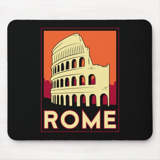 ローマイタリアのコロシアムのヨーロッパのヴィンテージのレトロ旅行 マウスパッド (正面)