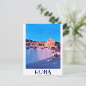 ローマイタリアのレトロポスター ポストカード (スタンド正面)