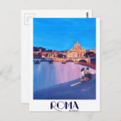 ローマイタリアのレトロポスター ポストカード (正面/裏面)
