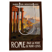 ローマイタリアのヴィンテージ旅行ギフトバッグ ミディアムペーパーバッグ (裏面)