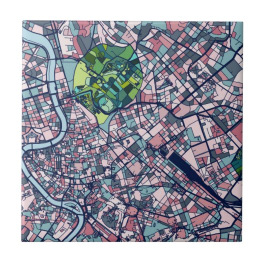 ローマイタリアの地図 タイル (正面)