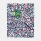 ローマイタリアの地図 フリースブランケット (正面)