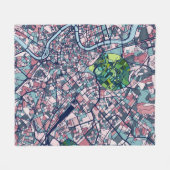 ローマイタリアの地図 フリースブランケット (正面(横))