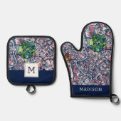 ローマイタリアの地図 鍋つかみ&鍋敷きセット (正面)