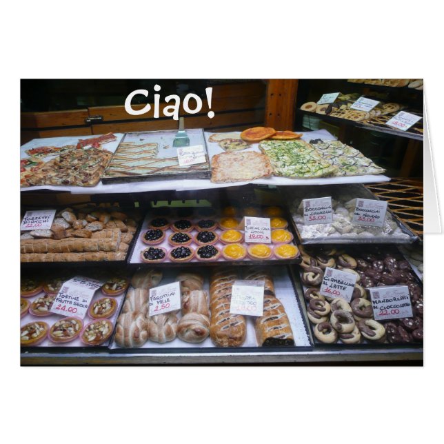 ローマイタリアの洋菓子屋のノート、Ciao! (ブランク) (正面横)