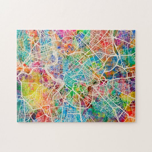 ローマイタリアの通り地図 ジグソーパズル (横)