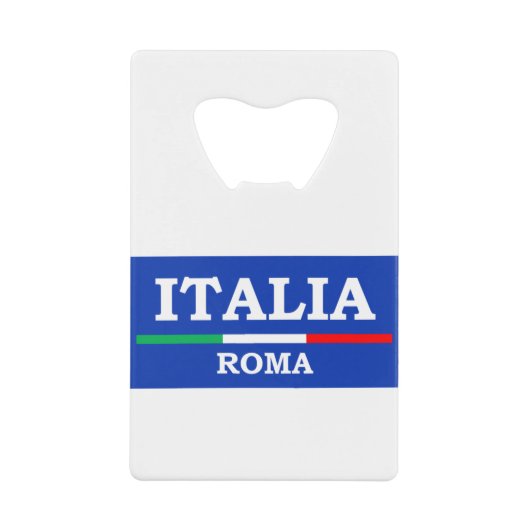 ローマイタリアイタリアンアズーリ国旗 クレジットカード栓抜き (正面)