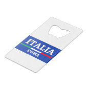 ローマイタリアイタリアンアズーリ国旗 クレジットカード栓抜き (正面アングル)