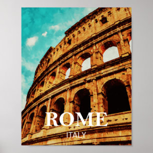 ローマイタリアイラストレーション ポスター