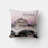 ローマイタリアカステルサンタンジェロブリッジサンセット クッション (正面)