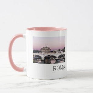 ローマイタリアカステルサンタンジェロブリッジサンセット マグカップ