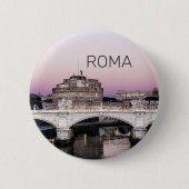 ローマイタリアカステルサンタンジェロブリッジサンセット 缶バッジ (正面)