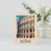 ローマイタリアコロッセウムイラストレーショントラベルアート ポストカード (スタンド正面)