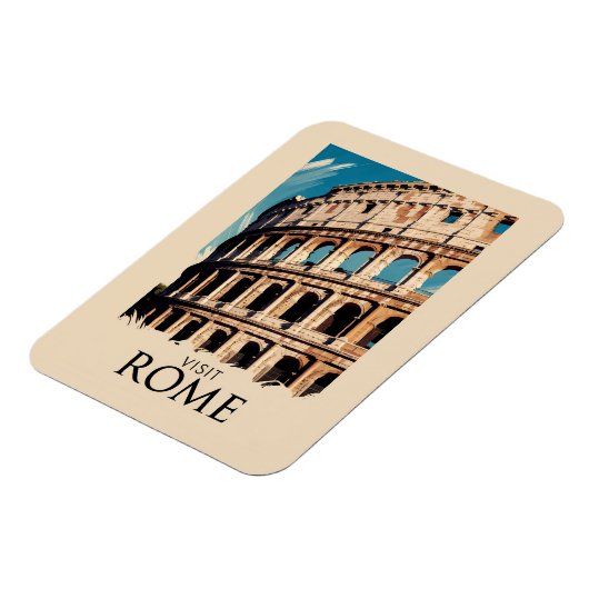 ローマイタリアコロッセウムイラストレーショントラベルアート マグネット (左側)