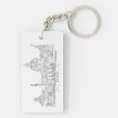 ローマイタリアシティシーンとドームとオベリスクのスケッチ キーホルダー (裏面)