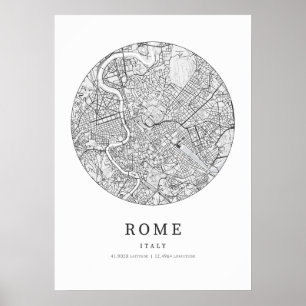 ローマイタリアシティマップ ポスター