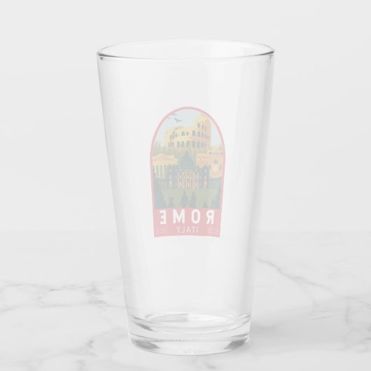 ローマイタリアトラベルレトロエンブレム タンブラーグラス (裏面)