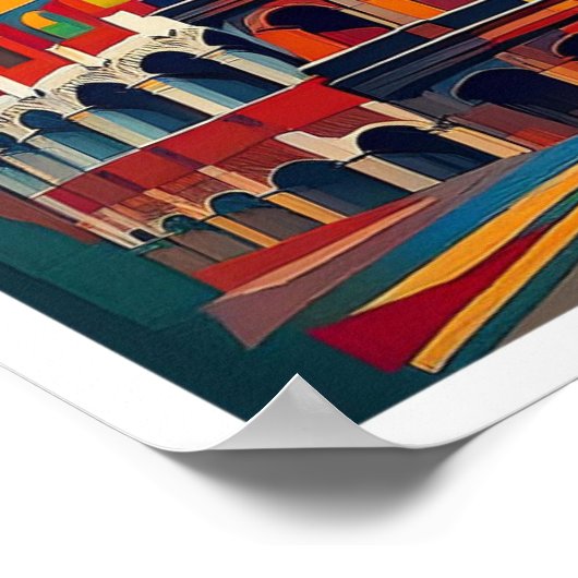 ローマイタリアトラベル芸術的カラフル ポスター (角)