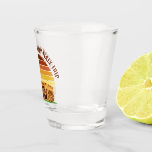 ローマイタリアファミリートリップコロッセウムサンセットカスタム ショットグラス (右)