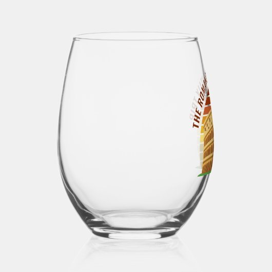 ローマイタリアファミリートリップコロッセウムサンセットカスタム ステムなしワイングラス (右)