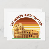 ローマイタリアファミリートリップコロッセウムサンセットカスタム ポストカード (正面/裏面)